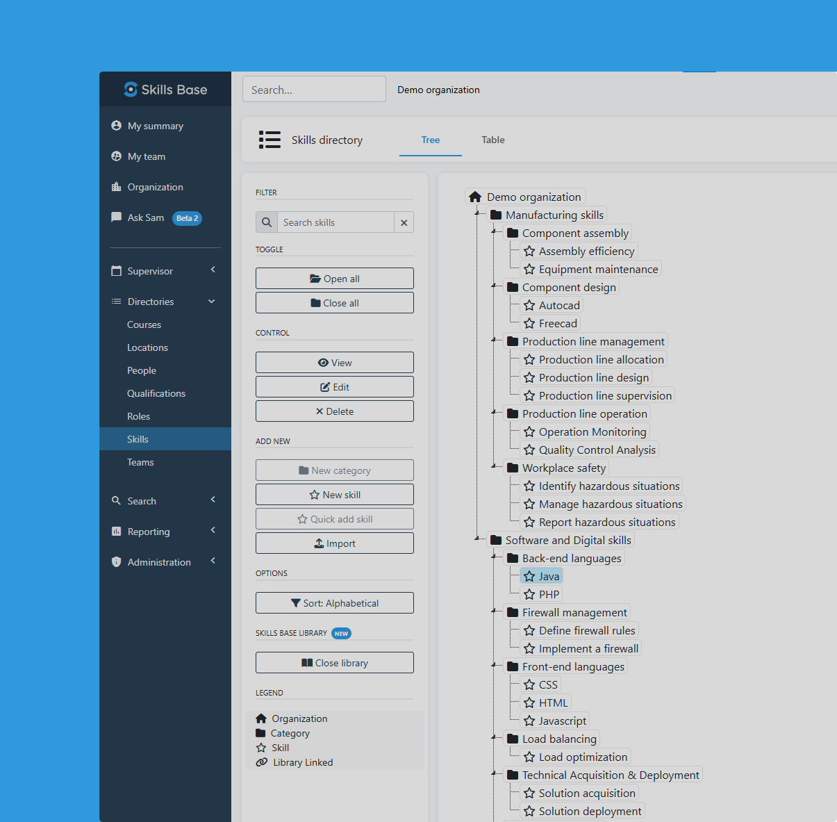 Employee Skills Inventory Tool and Matrix Reporting - Skills Base